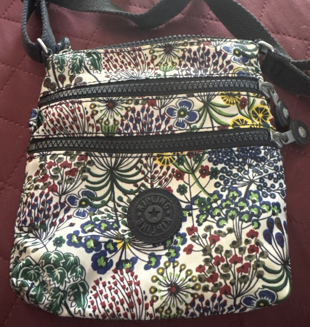Kipling Floral Keiko Crossbody Mini Handbag Multiple Compartments No Monkey